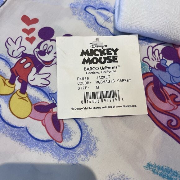 Disney Barco Uniforms Mickey Minnie Mouse Scrub Top Medium Jacket Nurse NEW - Picture 5 of 16